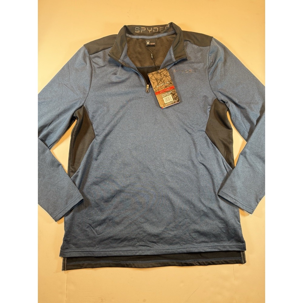 Spyder‎ Active Quarter Zip Pullover Men's Xl Blue Performance Stretch NWT